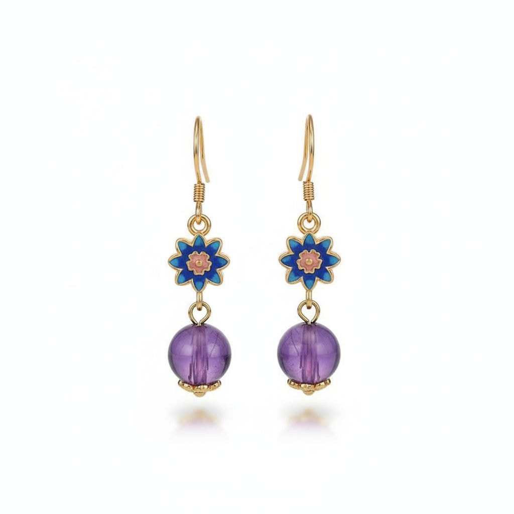 After — earrings detail shot with enhanced lighting and texture